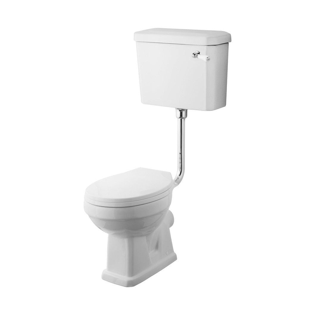 Nuie Carlton Low Level Pan, Cistern & Flush Pipe Kit Traditional White Vitreous China 985x472x660mm - JJ Building Materials
