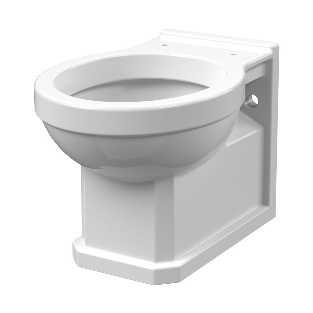 Nuie Carlton Wall Hung Pan Contemporary Matt White Vitreous China 360x352x518mm - JJ Building Materials