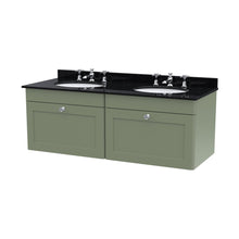 Nuie Classique 1200mm Wall Hung 2 Drawer Vanity & Marble Top Traditional Satin Green MFC Painted Matt 445x1220x463mm - CLC894BR6 - JJ Building Materials