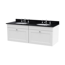 Nuie Classique 1200mm Wall Hung 2 Drawer Vanity & Marble Top Traditional Satin White MFC Painted Matt 445x1220x463mm - CLC194BR6 - JJ Building Materials