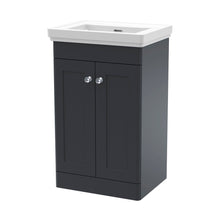 Nuie Classique 500mm Floor Standing 2 Door Vanity & Basin 0th Traditional Soft Black MFC Painted Matt 820x531x406mm - JJ Building Materials