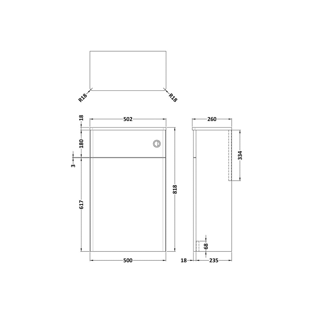 Nuie Classique 500mm Wc Unit Traditional Satin Grey MFC Painted Matt 818x500x253mm - JJ Building Materials