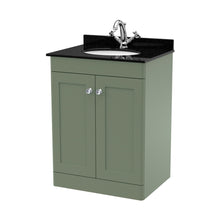 Nuie Classique 600mm Floor Standing 2 Door Vanity & Marble Top 1th Traditional Satin Green MFC Painted Matt 814x620x463mm - CLC825BR1 - JJ Building Materials