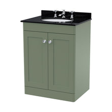 Nuie Classique 600mm Floor Standing 2 Door Vanity & Marble Top 3th Traditional Satin Green MFC Painted Matt 814x620x463mm - CLC825BR3 - JJ Building Materials