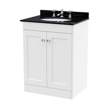 Nuie Classique 600mm Floor Standing 2 Door Vanity & Marble Top 3th Traditional Satin White MFC Painted Matt 814x620x463mm - CLC125BR3 - JJ Building Materials