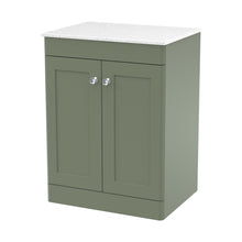 Nuie Classique 600mm Floor Standing 2-door Vanity With Marble Top Traditional Satin Green Natural Marble 818x610x460mm - CLC825WMT - JJ Building Materials
