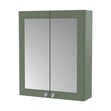 Nuie Classique 600mm Mirror Cabinet Traditional Satin Green MFC Painted Matt 715x600x180mm - JJ Building Materials