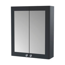 Nuie Classique 600mm Mirror Cabinet Traditional Soft Black MFC Painted Matt 715x600x180mm - JJ Building Materials