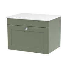 Nuie Classique 600mm Wall Hung 1-drawer Vanity With Marble Top Traditional Satin Green Natural Marble 449x610x460mm - CLC894WMT - JJ Building Materials