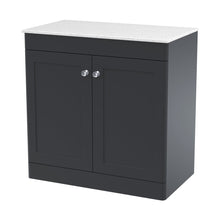 Nuie Classique 800mm Floor Standing 2-door Vanity With Marble Top Traditional Soft Black Natural Marble 818x810x460mm - CLC1426WMT - JJ Building Materials
