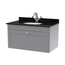 Nuie Classique 800mm Wall Hung 1 Drawer Vanity & Marble Top 1th Traditional Satin Grey MFC Painted Matt 445x820x463mm - CLC296BR1 - JJ Building Materials
