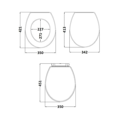 Nuie Classique Soft Close Wooden Toilet Seat Traditional Satin Green MDF Vinyl,zinc Alloy 60x350x451mm - JJ Building Materials