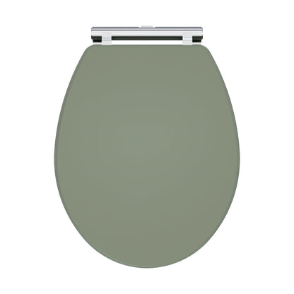 Nuie Classique Soft Close Wooden Toilet Seat Traditional Satin Green MDF Vinyl,zinc Alloy 60x350x451mm - JJ Building Materials