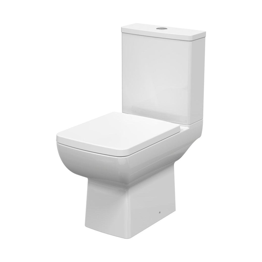 Nuie Cleo Compact Pan & Cistern Contemporary White Vitreous China 800x363x615mm - JJ Building Materials