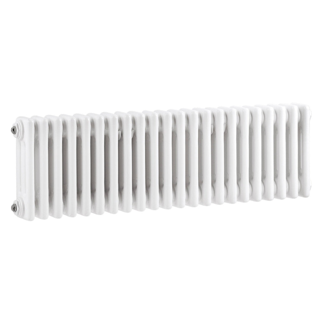 Nuie Colosseum Triple Column Traditional Radiator Contemporary White Steel 300x999x100mm - JJ Building Materials