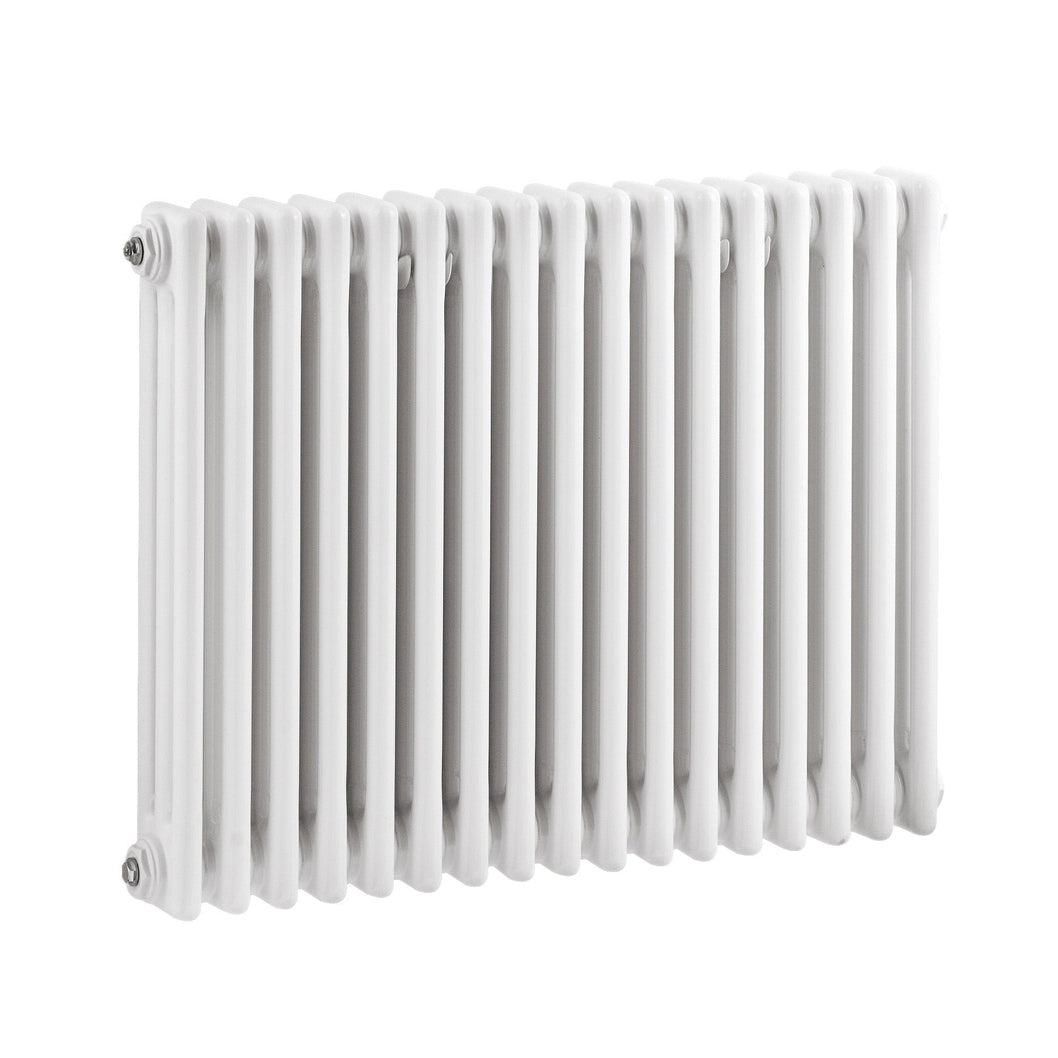 Nuie Colosseum Triple Column Traditional Radiator Contemporary White Steel 600x777x100mm - JJ Building Materials
