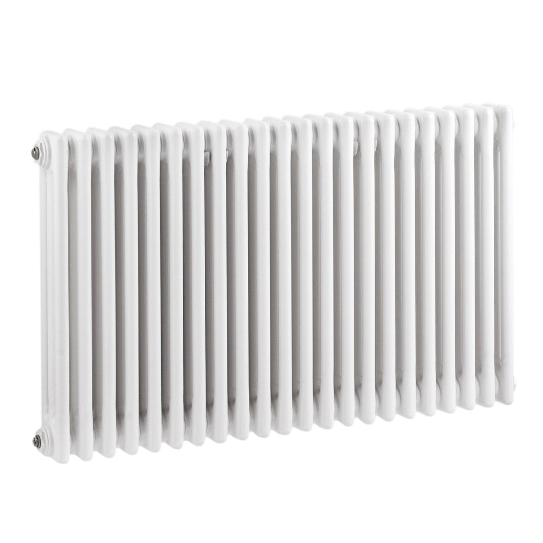 Nuie Colosseum Triple Column Traditional Radiator Contemporary White Steel 600x999x100mm - JJ Building Materials