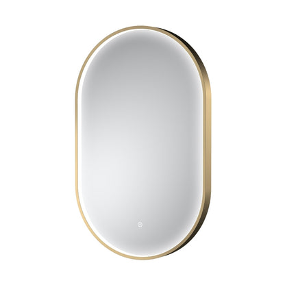 Nuie Columba Brushed Brass Frame Led Mirror - 800 X 500mm Contemporary Aluminium 800x500x47mm - JJ Building Materials