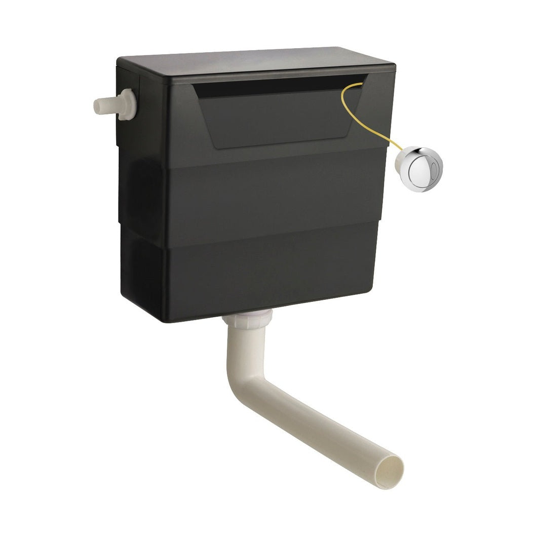 Nuie Concealed Cisterns And Frames Dual Flush Concealed Cistern Contemporary Chrome Polyethylene 334x303x136mm - JJ Building Materials