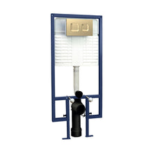 Nuie Concealed Cisterns And Frames Dual Flush Concealed Cistern Frame Square Plate Contemporary Brushed Brass Stainless Steel 1136x520x204mm - JJ Building Materials