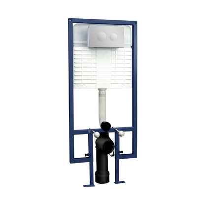 Nuie Concealed Cisterns And Frames Dual Flush Concealed Cistern With Frame Contemporary Chrome Stainless Steel 1136x520x204mm - JJ Building Materials