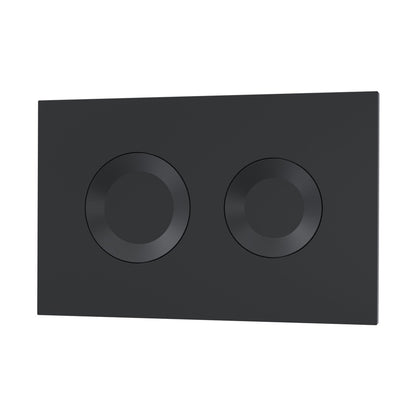 Nuie Concealed Cisterns And Frames Round Dual Flush Push Button Black Contemporary Stainless Steel 170x267x11mm - JJ Building Materials