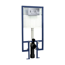 Nuie Concealed Cisterns And Frames Round Dual Flush Push Button Contemporary Chrome Stainless Steel 1136x520x204mm - JJ Building Materials