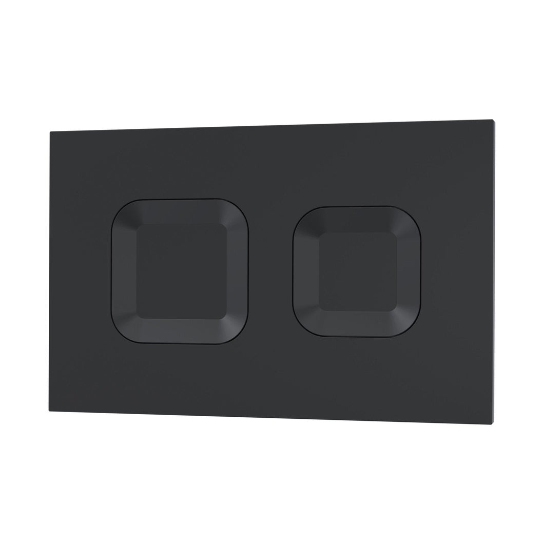 Nuie Concealed Cisterns And Frames Square Dual Flush Push Button Black Contemporary Stainless Steel 170x267x11mm - JJ Building Materials