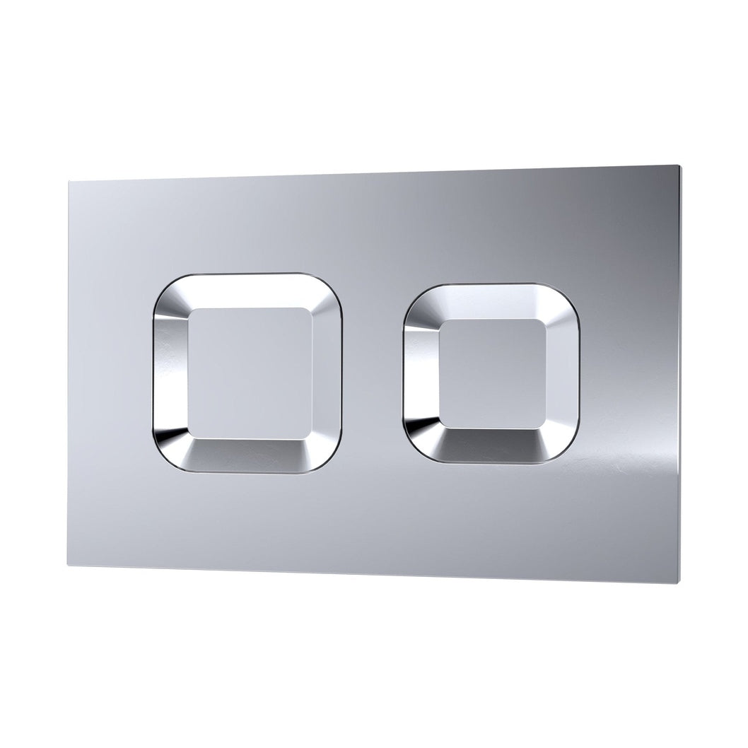 Nuie Concealed Cisterns And Frames Square Dual Flush Push Button Contemporary Chrome Stainless Steel 1136x520x204mm - JJ Building Materials