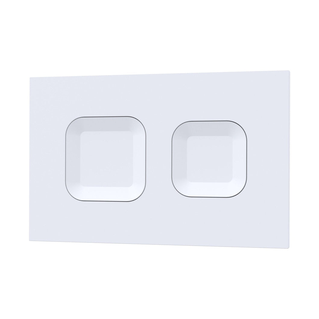 Nuie Concealed Cisterns And Frames Square Dual Flush Push Button White Contemporary Stainless Steel 170x267x11mm - JJ Building Materials