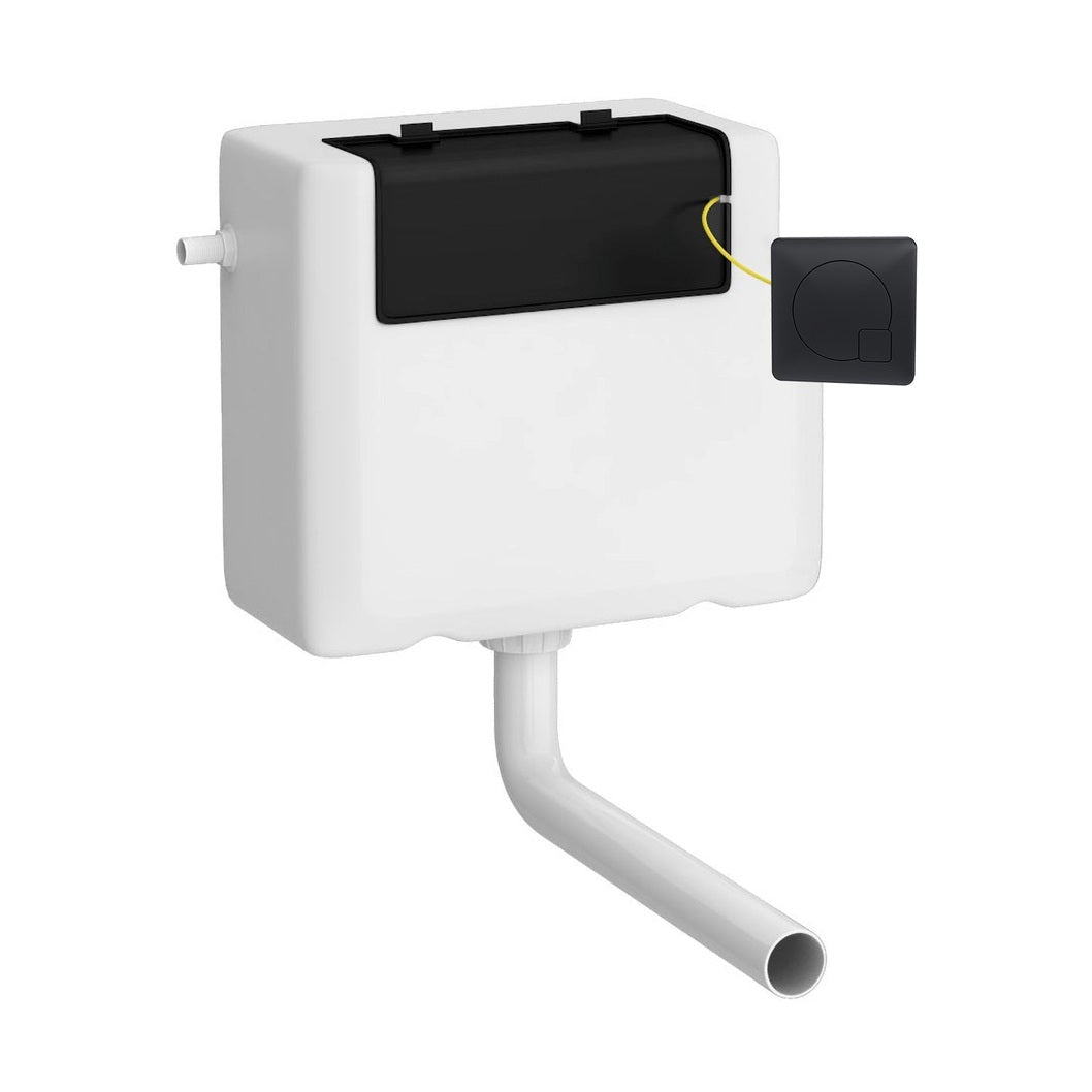 Nuie Concealed Cisterns And Frames Universal Access Cistern & Black Square Flush Plate Contemporary Matt Black Polyethylene 296x340x142mm - XTY8M02 - JJ Building Materials