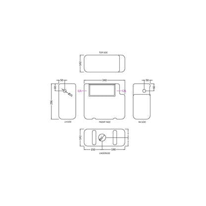 Nuie Concealed Cisterns And Frames Universal Access Dual Flush Concealed Cistern Contemporary White Polyethylene 296x340x142mm - JJ Building Materials
