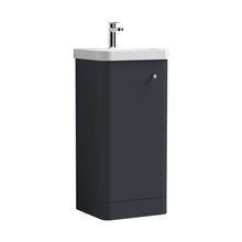 Nuie Core 400mm Floor Standing 1 Door Unit & Basin Contemporary Soft Black MFC Painted Matt 864x405x355mm - JJ Building Materials
