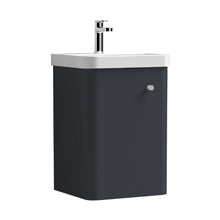 Nuie Core 400mm Wall Hung 1 Door Unit & Basin Contemporary Soft Black MFC Painted Matt 589x405x355mm - JJ Building Materials