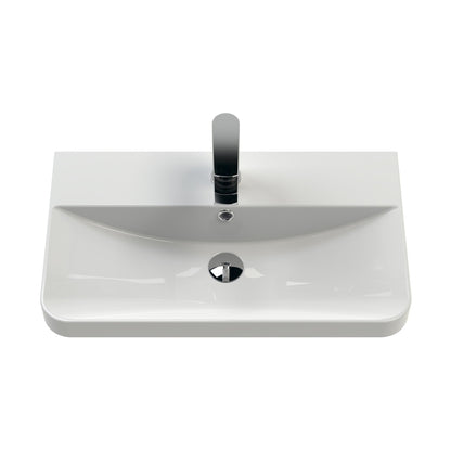 Nuie Core 600mm Floor Standing 2 Door Unit & Basin Contemporary Soft Black MFC Painted Matt 863x605x355mm - JJ Building Materials
