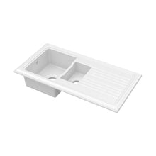 Nuie Counter Top Sink 1.5 Bowl 1010x525 Traditional White Fireclay 235x1010x525mm - CT115T1000 - JJ Building Materials