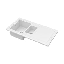 Nuie Counter Top Sink 1.5 Bowl 1010x525 Traditional White Fireclay 235x1010x525mm - CT115TF1000 - JJ Building Materials