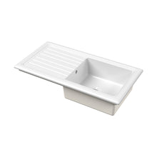 Nuie Counter Top Sink Single Bowl 1010x525 Traditional White Fireclay 235x1010x525mm - CT11T1010 - JJ Building Materials