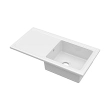Nuie Counter Top Sink Single Bowl 1010x525 Traditional White Fireclay 235x1010x525mm - CT11TF1010 - JJ Building Materials