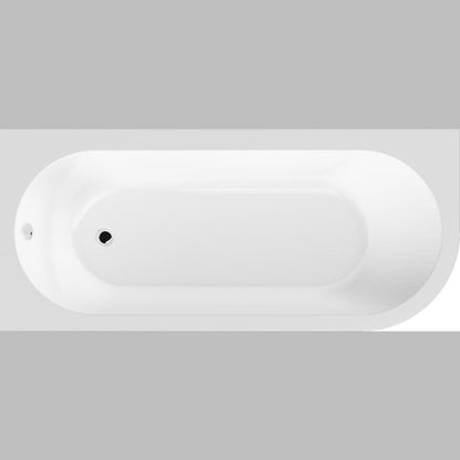 Nuie Crescent Left Hand Back To Wall Corner Bath Contemporary White Acrylic - BSG005L - JJ Building Materials