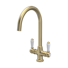 Nuie Cruciform Sink Mixer Lever Traditional Brushed Brass Brass 375x160x220mm - JJ Building Materials