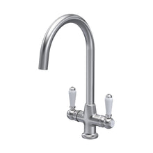 Nuie Cruciform Sink Mixer Lever Traditional Brushed Nickel Brass 375x160x220mm - JJ Building Materials