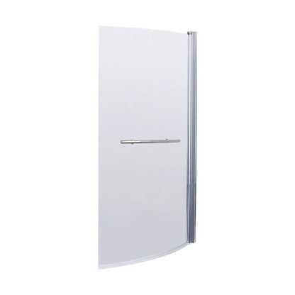 Nuie Curved B-bath Screen With Rail Contemporary Chrome Aluminium 1433x858x185mm - JJ Building Materials