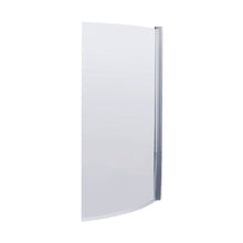 Nuie Curved Bath Screen Contemporary Chrome Aluminium 1430x858x38mm - JJ Building Materials
