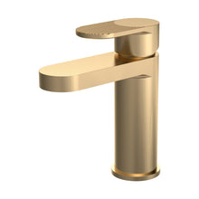 Nuie Cyprus Fluted Mono Basin Mixer With Push Button Waste Contemporary Brushed Brass Brass 160x52x150mm - JJ Building Materials
