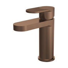 Nuie Cyprus Fluted Mono Basin Mixer With Push Button Waste Contemporary Brushed Bronze Brass 160x52x150mm - JJ Building Materials