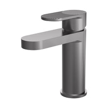 Nuie Cyprus Fluted Mono Basin Mixer With Push Button Waste Contemporary Brushed Pewter Brass 160x52x150mm - JJ Building Materials