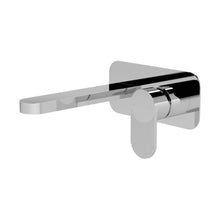 Nuie Cyprus Wall Mounted 2 Tap Hole Basin Mixer With Plate Contemporary Chrome Brass 108x180x193mm - JJ Building Materials