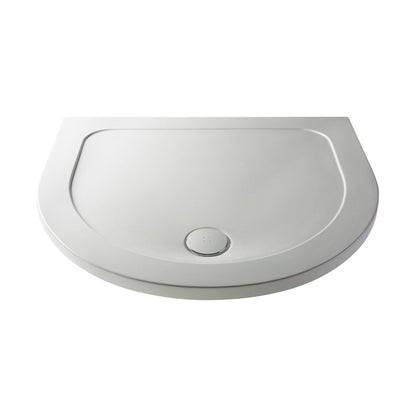 Nuie D Shape Trays D Shape Shower Tray 1050mm Contemporary White Acrylic Capped ABS Caco3 And Pu - JJ Building Materials