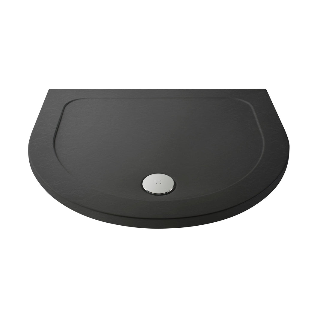 Nuie D Shape Trays D Shaped Shower Tray Contemporary Grey Slate Acrylic Capped ABS Caco3 And Pu - JJ Building Materials